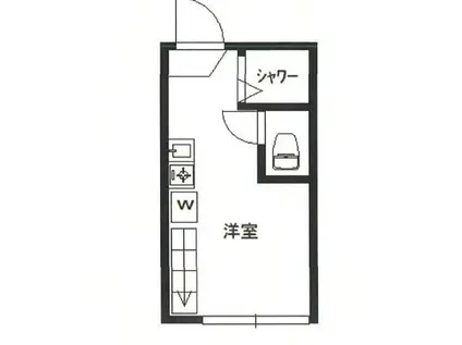 ロイヤルハウス(ワンルーム/2階)の間取り写真