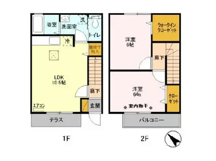 ジュ・マルティII(2LDK/2階)の間取り写真