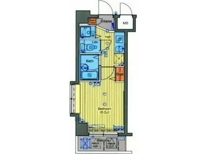 ガラシティ武蔵小杉(1K/3階)の間取り写真