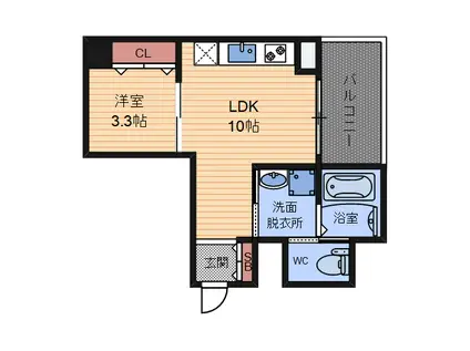 E-BONHEUR(1LDK/6階)の間取り写真