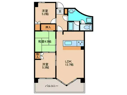 パラシオ高塔(3LDK/7階)の間取り写真