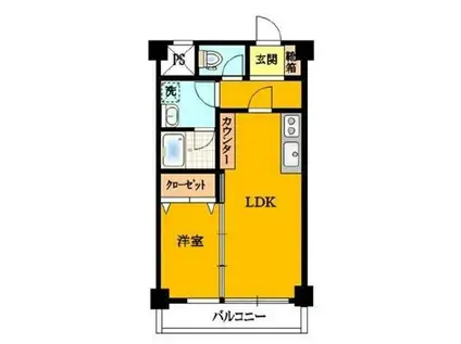 エフワンK西馬込(1LDK/1階)の間取り写真