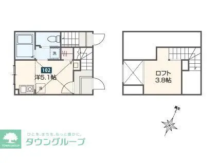 MELDIAひばりヶ丘(1K/1階)の間取り写真