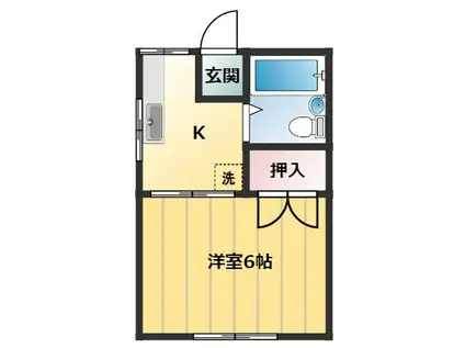 ファミユーホウエイ(1K/1階)の間取り写真