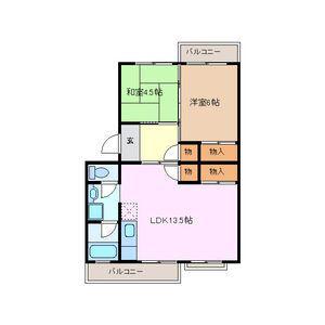 江場ハイツ(2LDK/3階)の間取り写真
