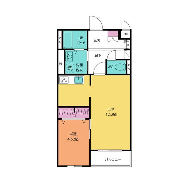 SK RESIDENCE NAGOYA(1LDK/1階)の間取り写真