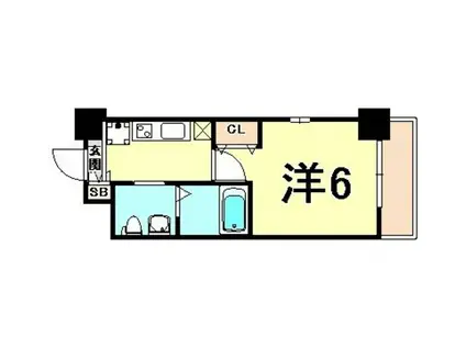 アリビオ立花I(1K/3階)の間取り写真