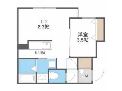 インフィニト麻生ステーション(1LDK/2階)の間取り写真