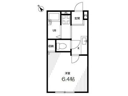 アムール ぺシュ ジャルダン(1K/1階)の間取り写真