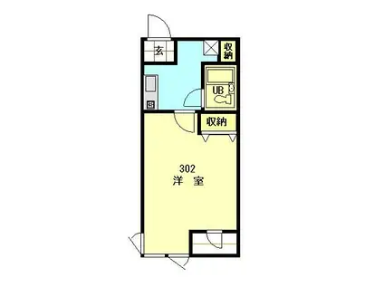 ドミール池袋(1K/3階)の間取り写真