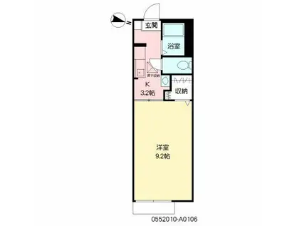 KIII(1K/1階)の間取り写真