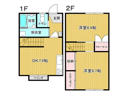 丸光ビル(2DK/2階)の間取り写真