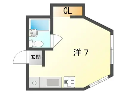 サンユウビル(ワンルーム/4階)の間取り写真