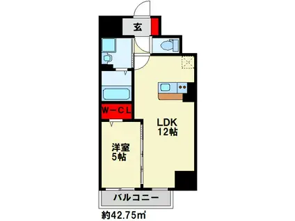 PRESTIGE DEL PRESIDENT(1LDK/4階)の間取り写真