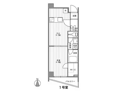 SAKATO3(1LDK/4階)の間取り写真