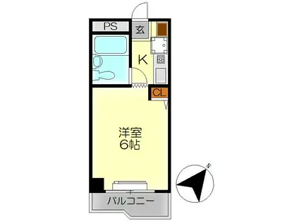 メゾン勝浦(1K/5階)の間取り写真