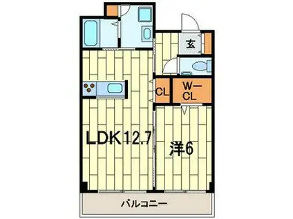 CHERRY HOUSE VI(1LDK/2階)の間取り写真