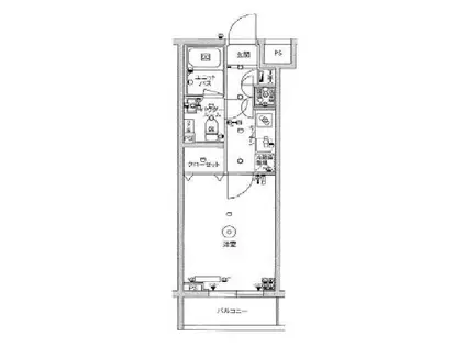スカイコート東京ベイ東雲壱番館(1K/2階)の間取り写真
