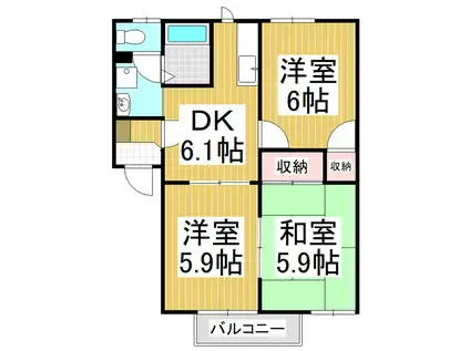 フレグランス北沢(3DK/2階)の間取り写真