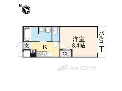 アマテラス(1K/2階)の間取り写真