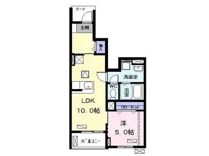 アザレアA(1LDK/1階)の間取り写真