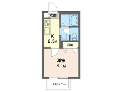 カーサ・ミレ(1K/3階)の間取り写真