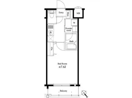 ハーモニーレジデンス門前仲町(1K/9階)の間取り写真