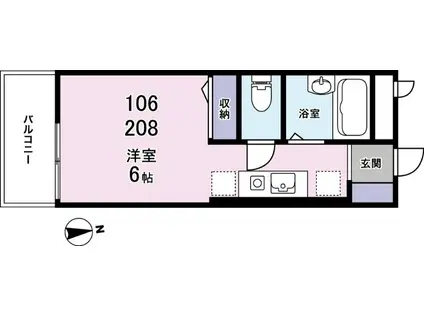 ドルフ武蔵新田(ワンルーム/1階)の間取り写真