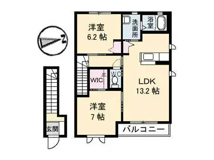 シャーメゾンM(2LDK/2階)の間取り写真