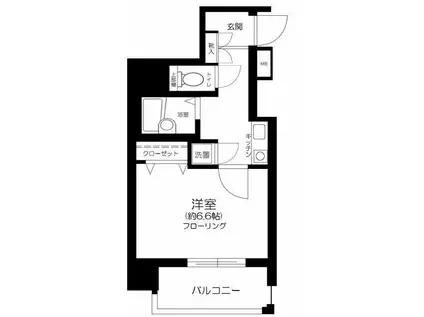 ロアール御茶ノ水妻恋坂(1K/4階)の間取り写真