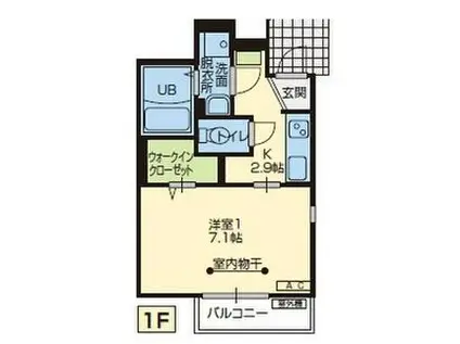 サニープレイス(1K/1階)の間取り写真