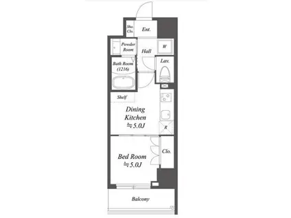 ALPHA PRIME東陽町 アルファプライム東陽町(1DK/3階)の間取り写真