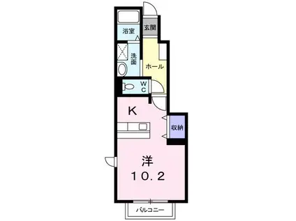 アパートメントハウス船入公園(ワンルーム/1階)の間取り写真