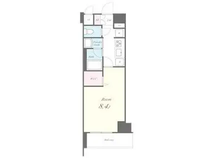 ボナール白山(1K/8階)の間取り写真