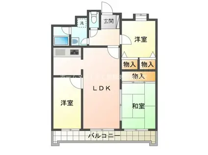 エスポア曙(3LDK/4階)の間取り写真