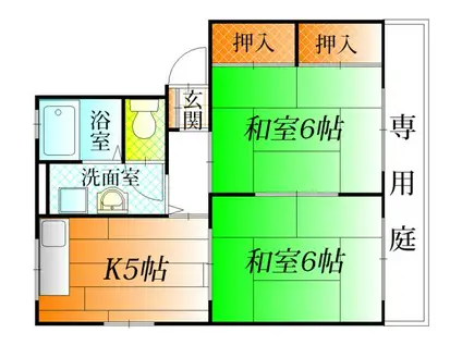 ソファレ杉山(2K/1階)の間取り写真