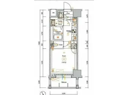 シーラサクラギチョウ(ワンルーム/8階)の間取り写真