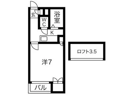 ハイツアイビス(1K/2階)の間取り写真