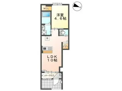 CASA.QUATTRO(1LDK/1階)の間取り写真