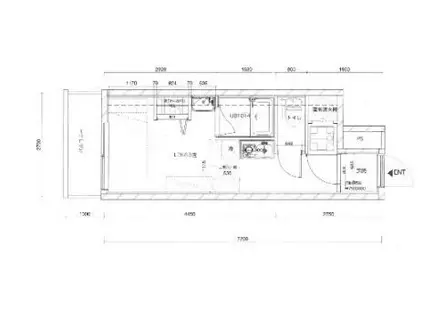 エクシード大名(1K/7階)の間取り写真