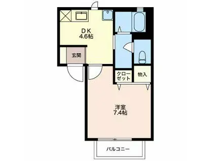 メゾン・フローラ A(1DK/1階)の間取り写真