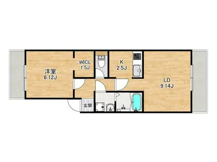 FUJISTA所沢19(1LDK/2階)の間取り写真