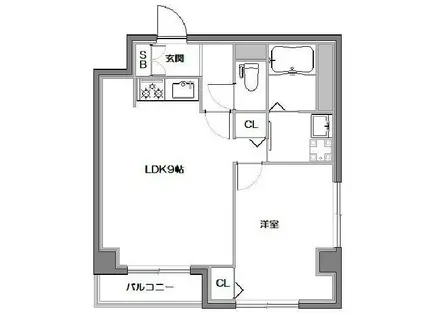 ルオント中野(1LDK/4階)の間取り写真