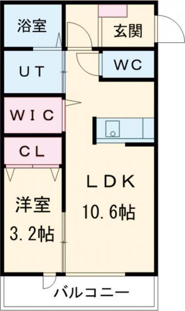 セレッソ(1LDK/2階)の間取り写真