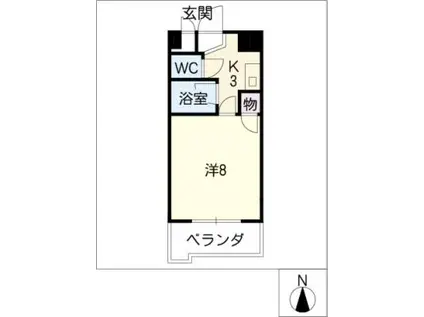 パラシオンFJ(1K/3階)の間取り写真