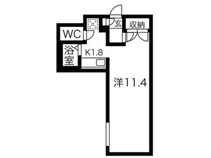 サンタの館2(1K/1階)の間取り写真
