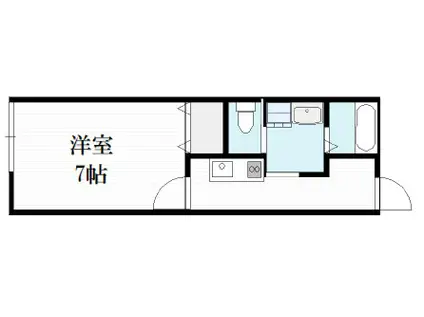 GRADITO富雄駅前 3番館(1K/2階)の間取り写真