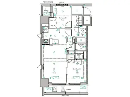 DIPS赤羽RESIDENCE(2LDK/6階)の間取り写真
