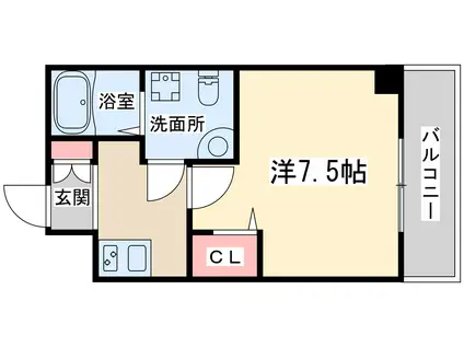 メインステージ西天満ティーズスクエア(1K/11階)の間取り写真