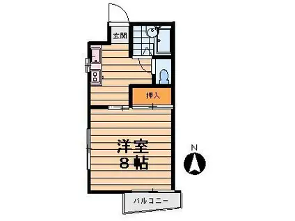 エスポワール錦町(1K/2階)の間取り写真